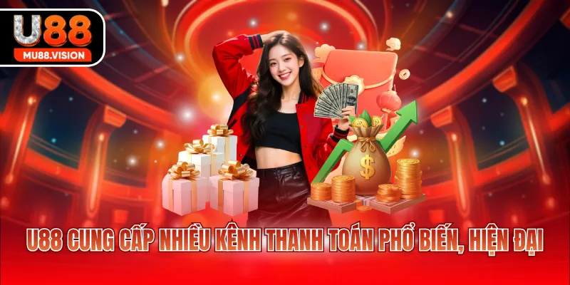 U88 cung cấp nhiều kênh thanh toán phổ biến, hiện đại